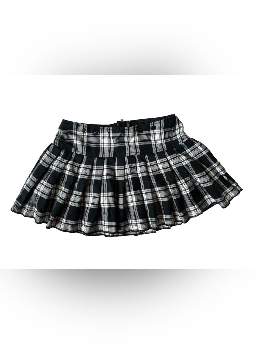 VINTAGE TRIPP NYC MINI SKIRT BLACK PLAID PLEATED WOMENS MEDIUM